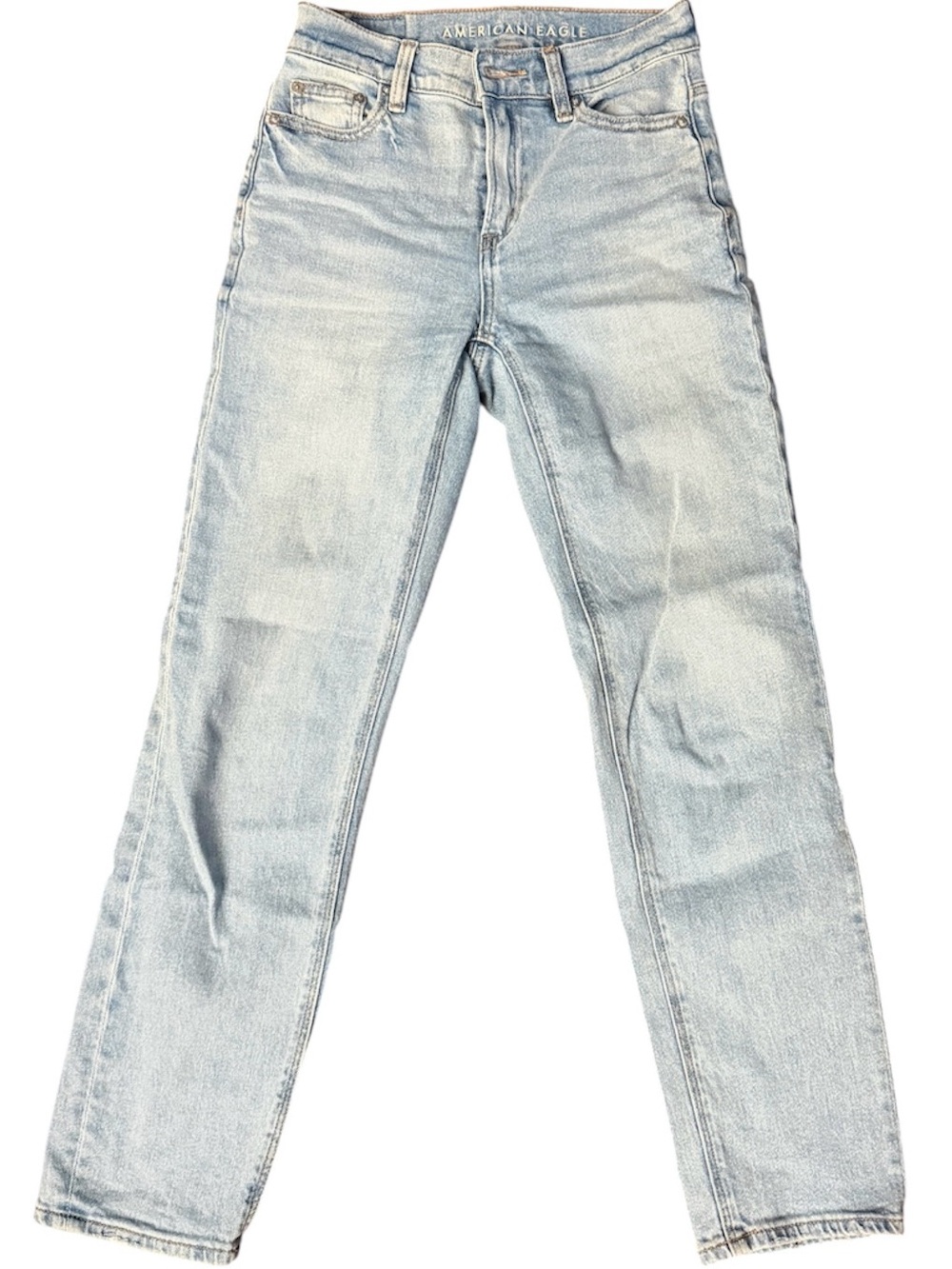 American Eagle Outfitters Women’s Light Wash Straight Leg Jeans - Pale Blue